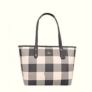 Coach Buffalo Plaid Tote